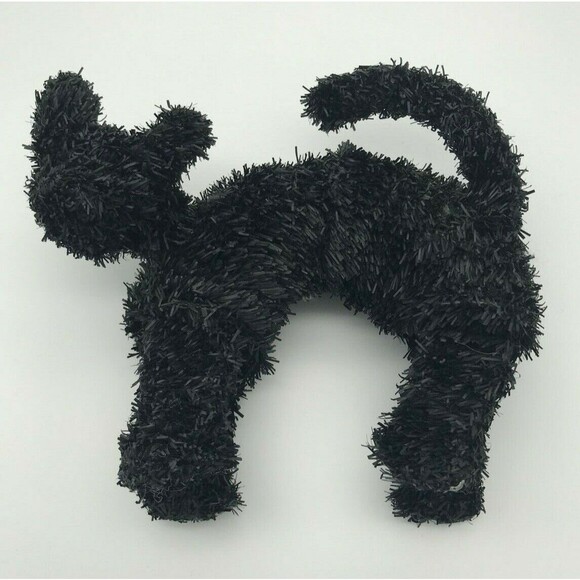 Antique SCARY Black Witches Cat - Cellophane HALLOWEEN Decoration Figural Decor - Picture 2 of 7